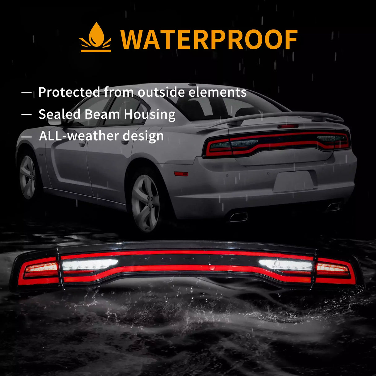 LED Tail Lights Assembly Full LED W/Start-Up Animation For 2011-2014 Dodge Charger