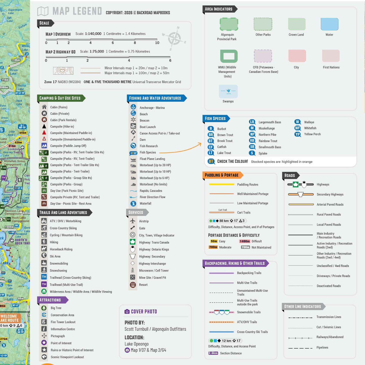 Algonquin Provincial Park Ontario - Recreation Map