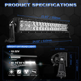 5D Series 22 Inch Combo Beam Dual Row Curved Off Road LED Light Bar