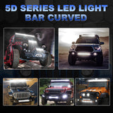 5D Series 22 Inch Combo Beam Dual Row Curved Off Road LED Light Bar