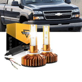 For 2001-2002 Chevrolet Silverado 2500 HD F-16 Plus Series Built-in Canbus Automotive Grade 14000LM LED Light Bulbs High Low Beam Bundle