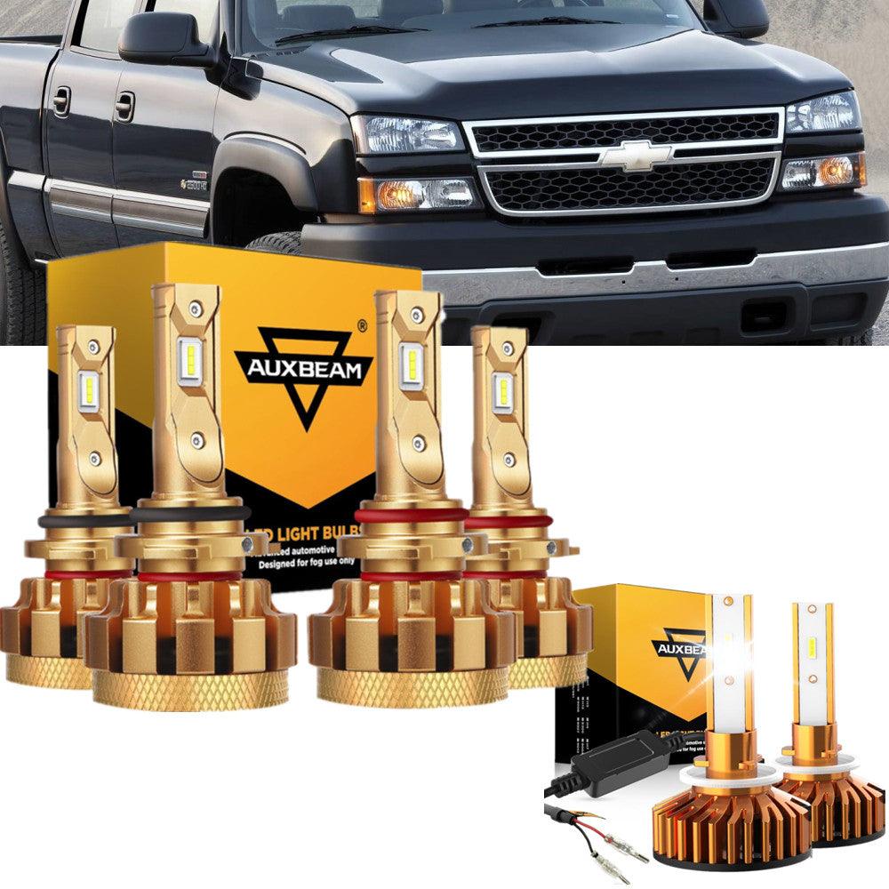 For 2001-2002 Chevrolet Silverado 2500 HD F-16 Plus Series Built-in Canbus Automotive Grade 14000LM LED Light Bulbs High Low Beam Bundle