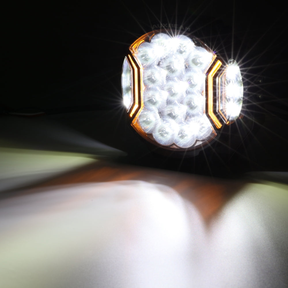 V-ULTRA Series | 7 Inch 226W LED Side Shooter White Pod Lights with Amber DRL