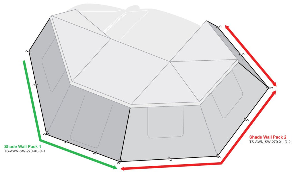 270º Awning Shade Wall Kit – Tuff Stuff Compact Driver Side (Door + Window, Olive) Tuff Stuff Overland