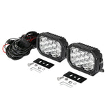 7x5 Inch Rectangle LED Pods White Spot Driving Lights with DRL FOR ATV UTV SIDE BY SIDE 4X4