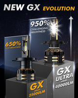 🆕H4 LED Headlight Bulbs 240W 40000LM GX-ULTRA Series 6500K Cool White | 2 Bulbs