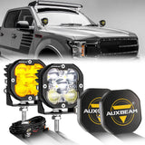 3 Inch 80W 9600LM LED Pods Lights White&Amber for FORD