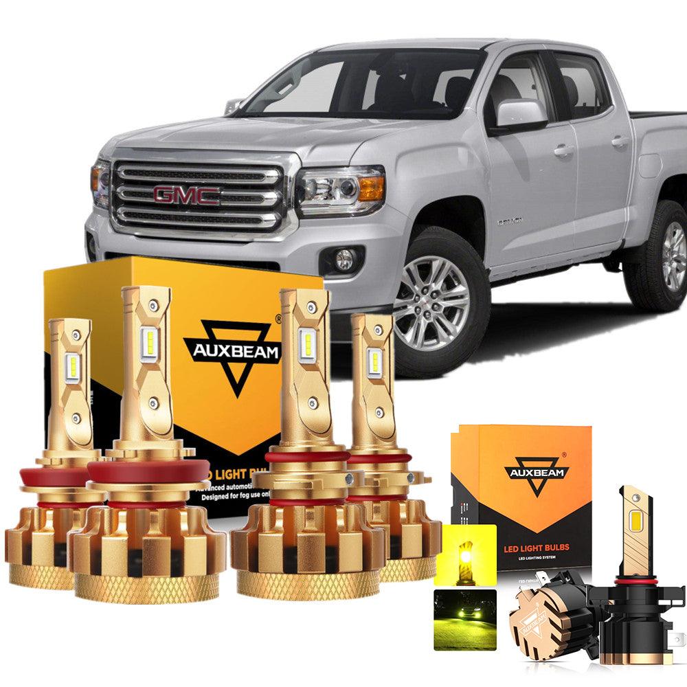 For 2015-2019 GMC Canyon F-16 Plus Series Built-in Canbus Automotive Grade 14000LM LED Light Bulbs High Low Beam Bundle