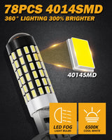 H1 LED Fog Light/DRL Bulbs 6W 2000ML 6500K White | 2 Bulbs