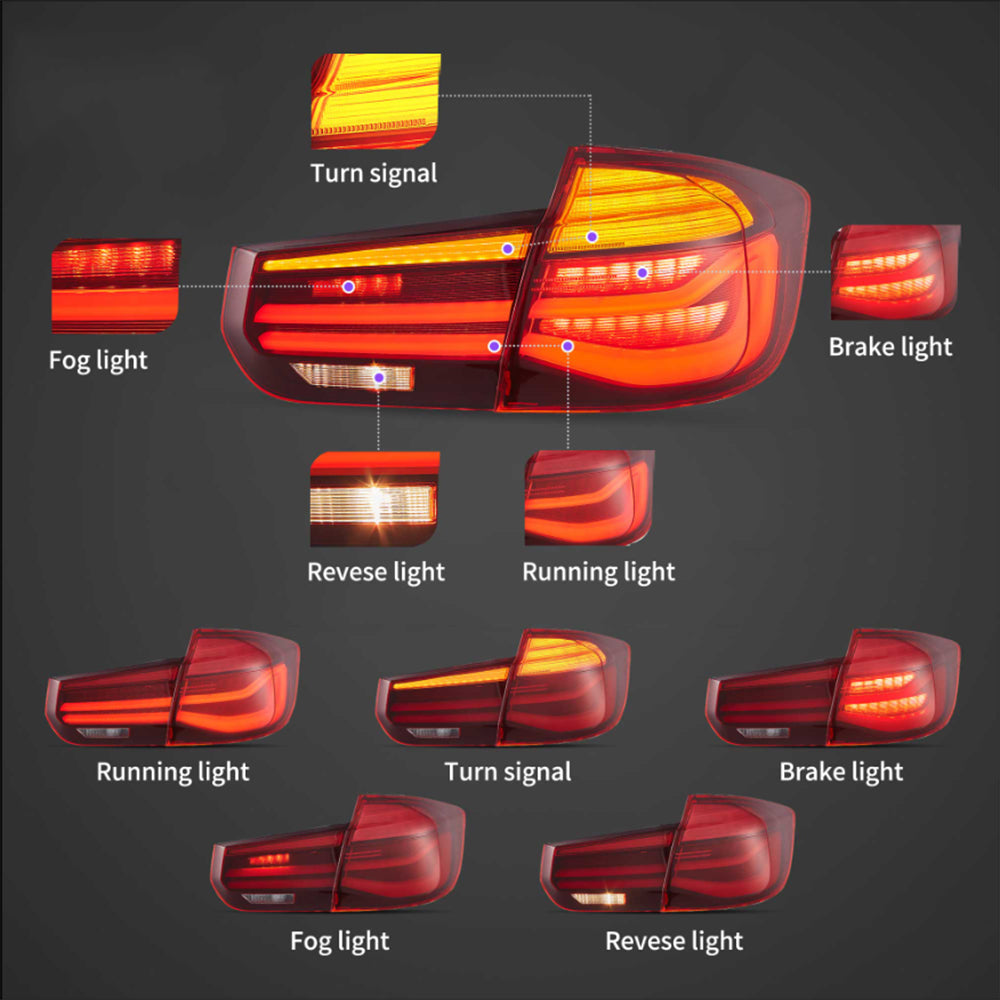 LED Tail Lights Assembly LCl-Style For 2012-2019 BMW 3 Series