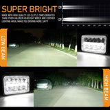 (4pcs/set) 4x6 Led Headlights Sealed Beam Headlights with DRL High Low Beam Replacement H4651 H4652 H4656 H4666 H6545 for Trucks Chevy GMC