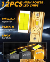 🆕High Power S3 Pro Series 24V 24000LM 120W LED Headlight Bulbs 6500K Cool White