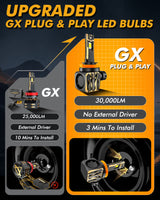 🆕H11/H9/H8 LED Headlight Bulbs 120W 30000LM GX Plug&Play Series 6500K Cool White | 2 Bulbs