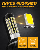 881 886 889 894 896 898 LED Fog Light/DRL Bulbs 6W 2000ML 6500K White | 2 Bulbs
