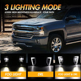 (2pcs/set) 45W DOT Approved LED Fog Lights with DRL for 2016-2018 Chevy Silverado 1500 (Black)