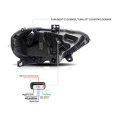 LED Headlight Assembly Dual Beam Projector Black For 2018-2024 Ford Mustang 6th Gen Facelifted