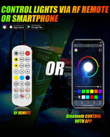 (4pcs/set) 15.5" RGB LED Wheel Ring Lights Magic Dream Color Neon Rim Light with APP & RF Remote Control