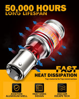 1157 BAY15D LED Backup Reverse/Turn Signal/Brake Tail Light Bulbs 11W 4000LM 6500K White B1 Series | 2 Bulbs