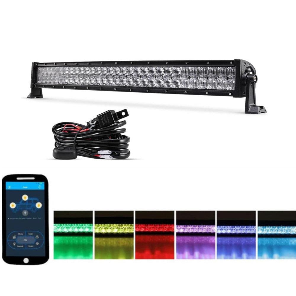22"/32"/42" V-Series RGB Straight/Curved 5D lens Combo Beam Double Row LED Light Bar for 2002 Ford F150
