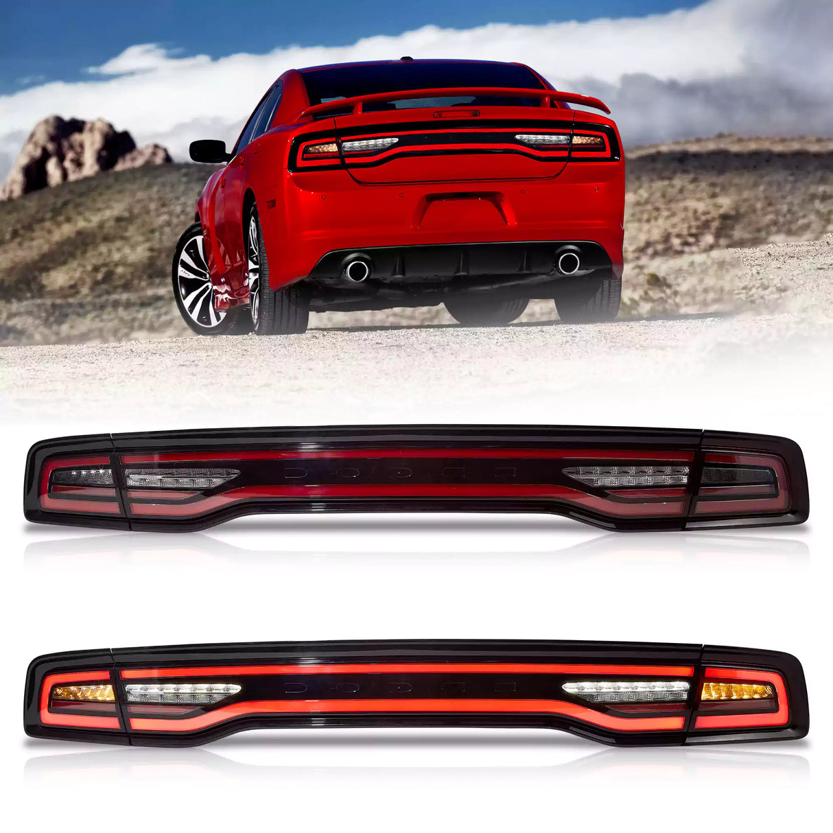 LED Tail Lights Assembly Full LED W/Start-Up Animation For 2011-2014 Dodge Charger