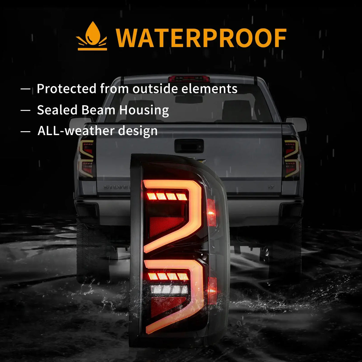 LED Tail Light Assembly With Dynamic Welcome Lighting For 2014-2018 Chevrolet Silverado