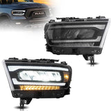 LED Headlight Assembly Reflection Bowl Chrome For 2019-2023 Dodge Ram 1500 5th Gen(DT)