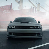 LED Headlight Assembly Dual Beam Projector Black For 2008-2014 Dodge Challenger 3th Gen Pre-Facelift