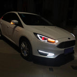 LED Headlight Assembly Dual Beam Projector Black For 2015-2018 Ford Focus 3th Gen Mark III Facelift