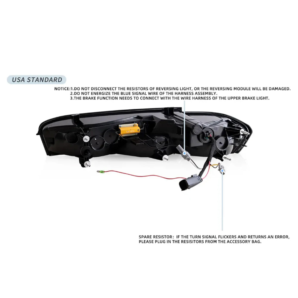 LED Tail Lights Assembly With Sequential Turn Signal With Reverse Lights For 2016-2018 Chevrolet Camaro (Fit For American Models)