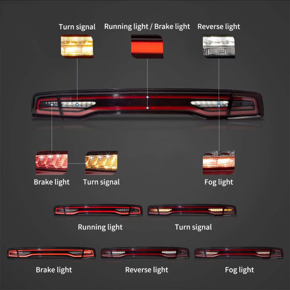 LED Tail Lights Assembly Full LED W/Start-Up Animation For 2011-2014 Dodge Charger