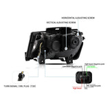 LED Headlight Assembly RGB Dual Beam Projector Black For 2014-2015 Chevrolet Camaro