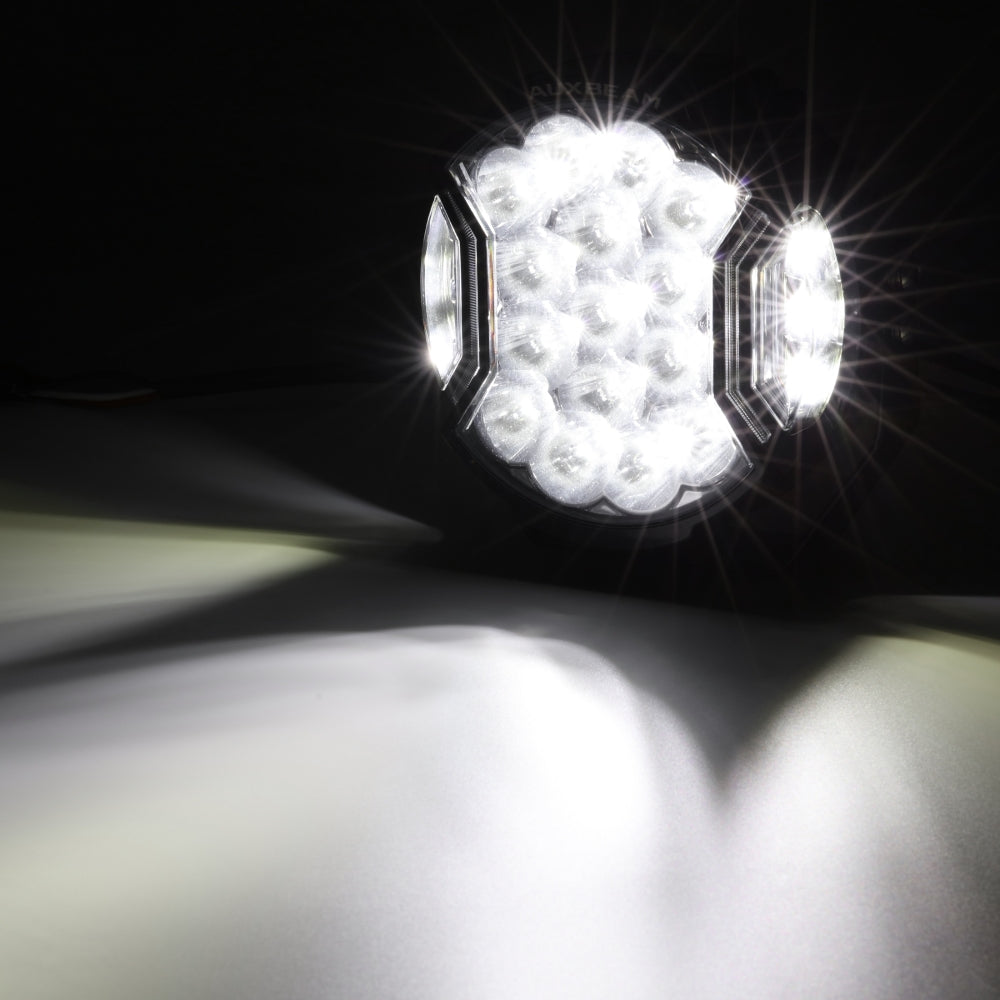 V-ULTRA Series | 7 Inch 226W LED Side Shooter White Pod Lights with Amber DRL