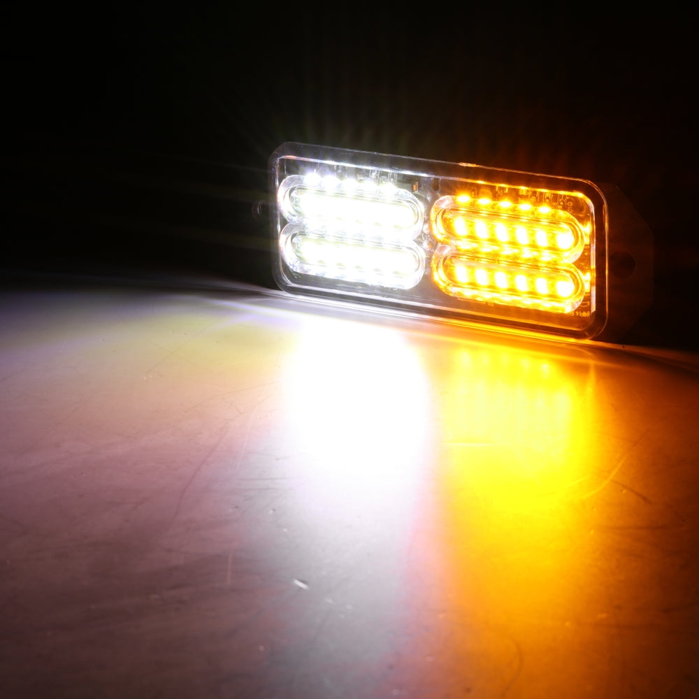 (4PSC/SET) 12LED/24LED Emergency Surface Mount Grill Strobe Light for Trucks Vehicles ATV RV Cars Van