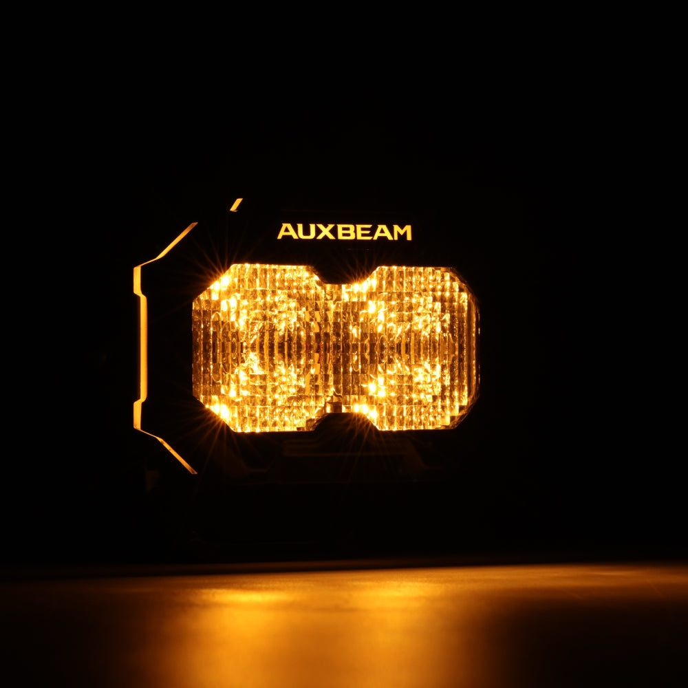 Auxbeam MASTER-T Series 3-Inch Flood Beam Off-Road Lights Amber Backlight