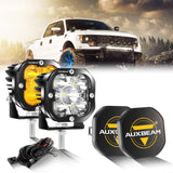 3 Inch 80W 9600LM LED Pods Lights White&Amber for FORD