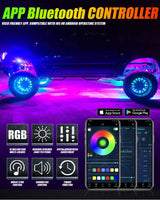 (4pcs/set) 15.5" RGB LED Wheel Ring Lights Magic Dream Color Neon Rim Light with APP & RF Remote Control
