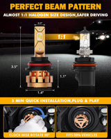 9007 LED Headlight Bulbs 70W 18000LM F-16 Plus Series Brightest 6000K Cool White | 2 Bulbs
