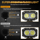 R4 Series | 4 Inch 60W Corrugated Lens 120° Wide Beam LED Pods Lights