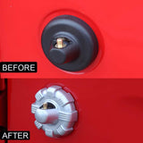 Radio Antenna Base Cover Trim Antenna Mount Decoration Bezel for Jeep Wrangler JL 2018-2022 (Black/ Red/ Silver)