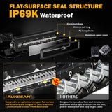 SP-DRL Series 12 Inch 70W 8160LM Dual Row Off Road LED Light Bar With Amber&White DRL