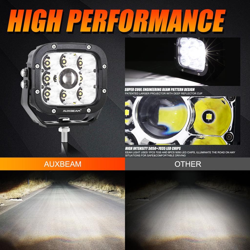 5 Inch 110W LED Driving Lights with Additional Amber Covers & 22 Inch 5D-PRO Series LED Light Bars Combo for CBR 1000rr Off Road Buggy, ATV, UTV, Truck