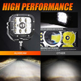 5 Inch 110W LED Driving Lights with Additional Amber Covers & 22 Inch 5D-PRO Series LED Light Bars Combo for CBR 1000rr Off Road Buggy, ATV, UTV, Truck