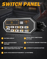 17" Dual LED Directional Emergency Traffic Advisor Light Bars 20 Flashing Patterns with Suction Cup Mount for Vehicles Trucks SUV ATV Car