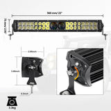 5 Inch 110W LED Driving Lights with Additional Amber Covers & 22 Inch 5D-PRO Series LED Light Bars Combo for CBR 1000rr Off Road Buggy, ATV, UTV, Truck