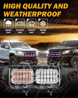 (4PSC/SET) 24LED Emergency Surface Mount Grill Strobe Light for Trucks Vehicles ATV RV Cars Van