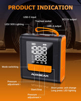 🆕Model-H4 19mm Cylinder Portable Car Tire Inflator Air Compressor Pump for Pickup Truck Car Motorcycle Bike Ball