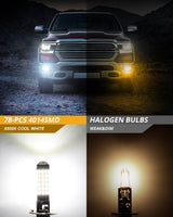 H1 LED Fog Light/DRL Bulbs 6W 2000ML 6500K White | 2 Bulbs