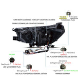 LED Headlight Assembly 2nd Dual Beam Projector Black For 2015-2020 Toyota Hilux SR5 8th Gens (GUN125, GUN126R) Pre-Facelift
