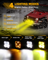 XP-ULTRA Series 4.5 Inch Combo Beam LED Pod Lights Off Road Lights with Amber DRL