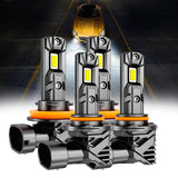🆕9005+H11 LED Headlight Bulbs/Fog Lights Q15 Series Fanless&Wireless 60W 18000LM 6500K Cool White | 4 Bulbs